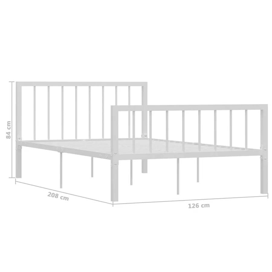 Cadre de lit sans matelas blanc métal 120x200 cm - 6
