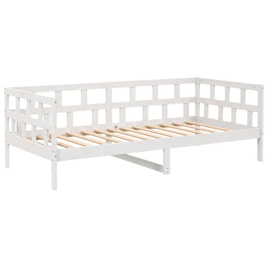 Lit de jour sans matelas blanc bois de pin massif 90x200 cm - 2