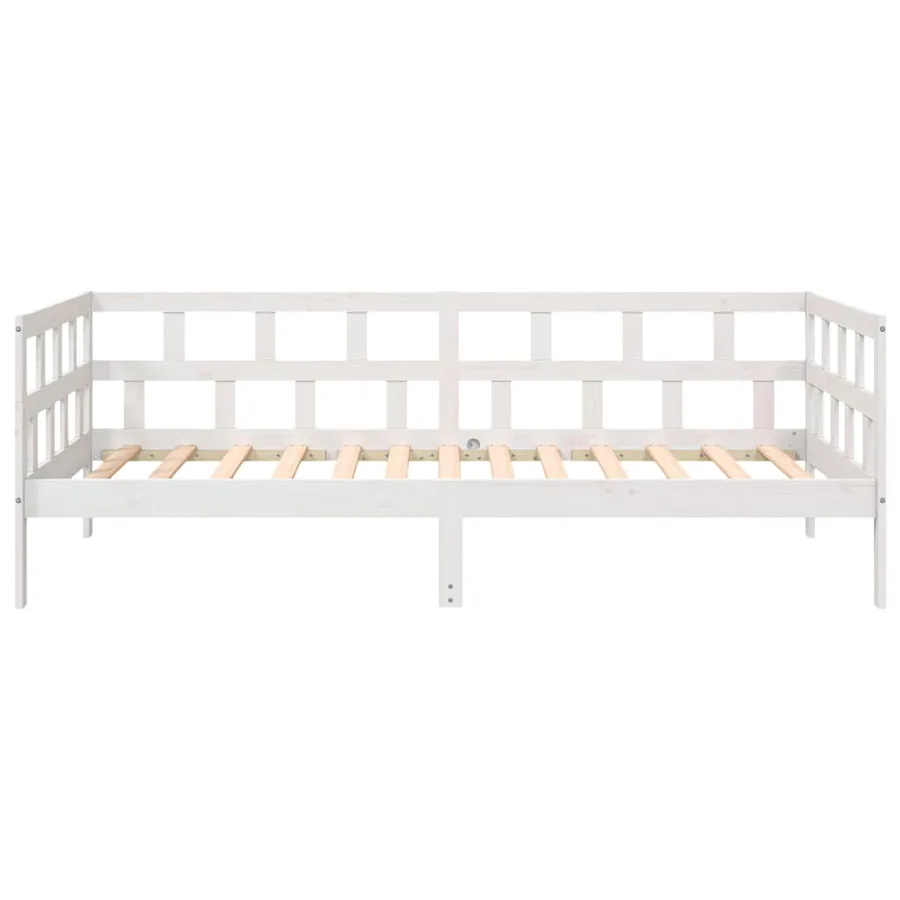Lit de jour sans matelas blanc bois de pin massif 90x200 cm - 5