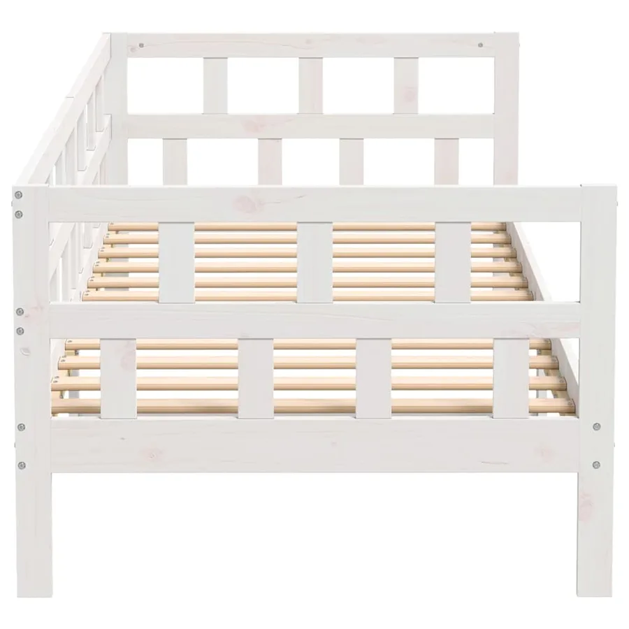 Lit de jour sans matelas blanc bois de pin massif 90x200 cm - 6
