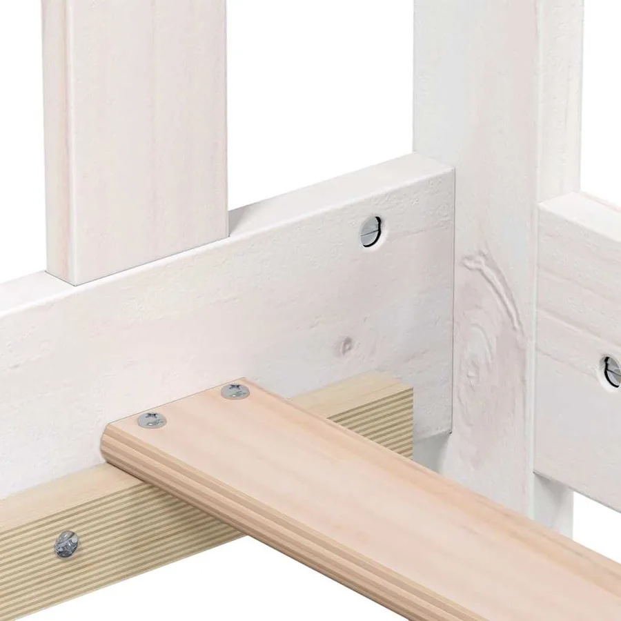 Lit de jour sans matelas blanc bois de pin massif 90x200 cm - 7