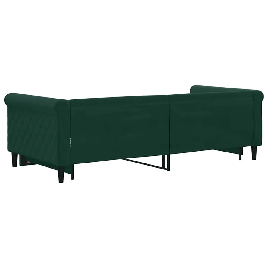 Lit de jour avec gigogne sans matelas vert foncé 90x200 cm - 5