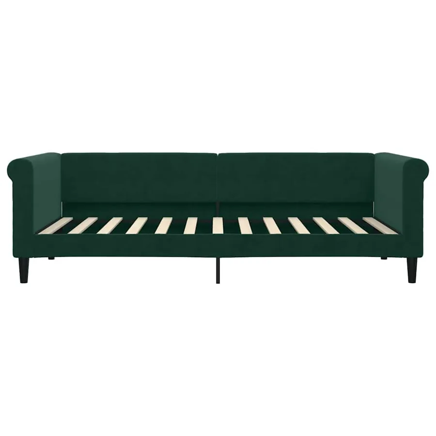 Lit de jour avec gigogne sans matelas vert foncé 90x200 cm - 7