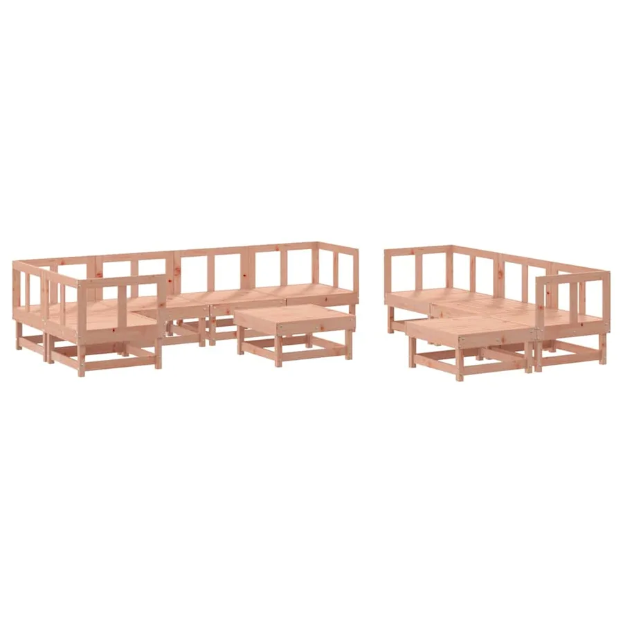 Salon de jardin 10 pcs avec coussins bois massif douglas - 3