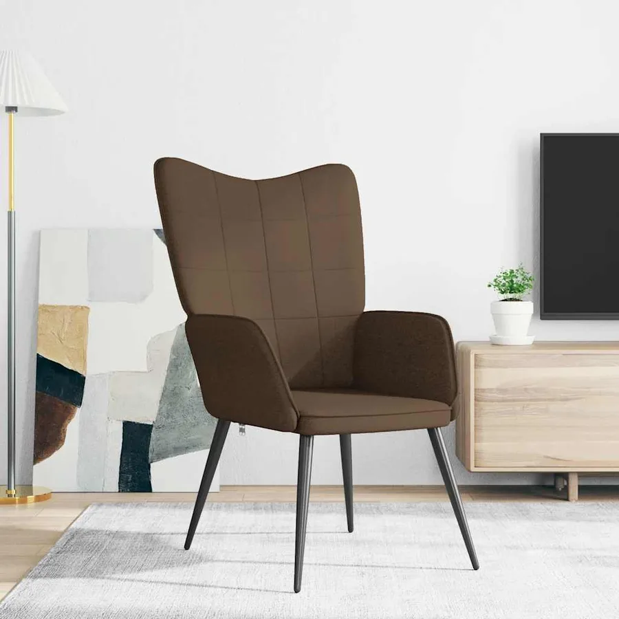 Chaise de relaxation Marron Tissu - 3