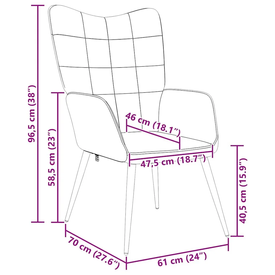 Chaise de relaxation Marron Tissu - 9