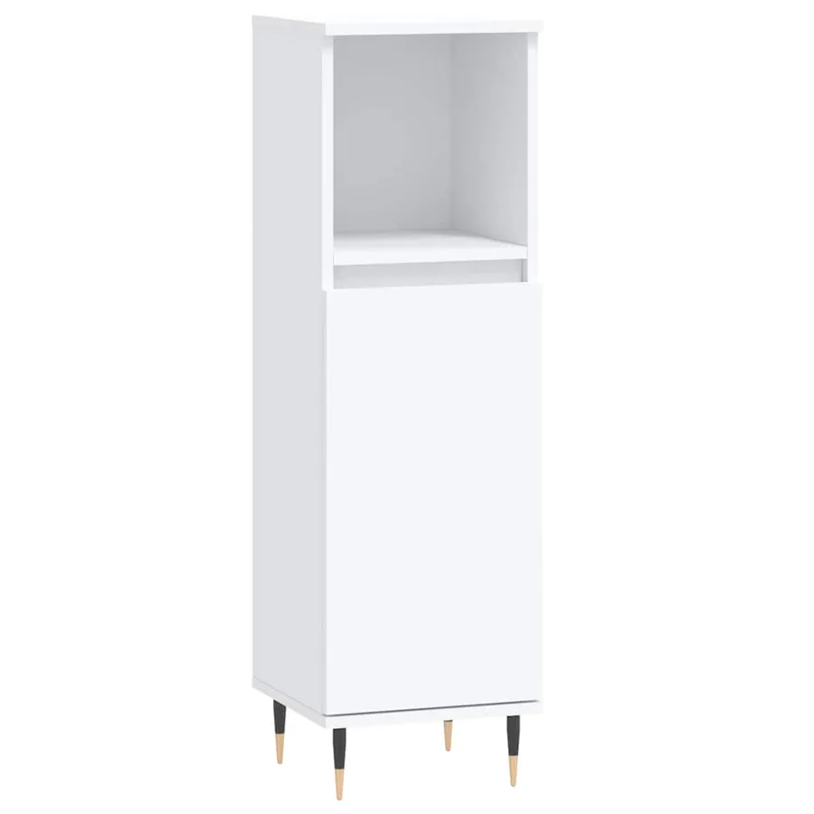 Armoire de salle de bain blanc 30x30x100 cm bois d'ingénierie - 2