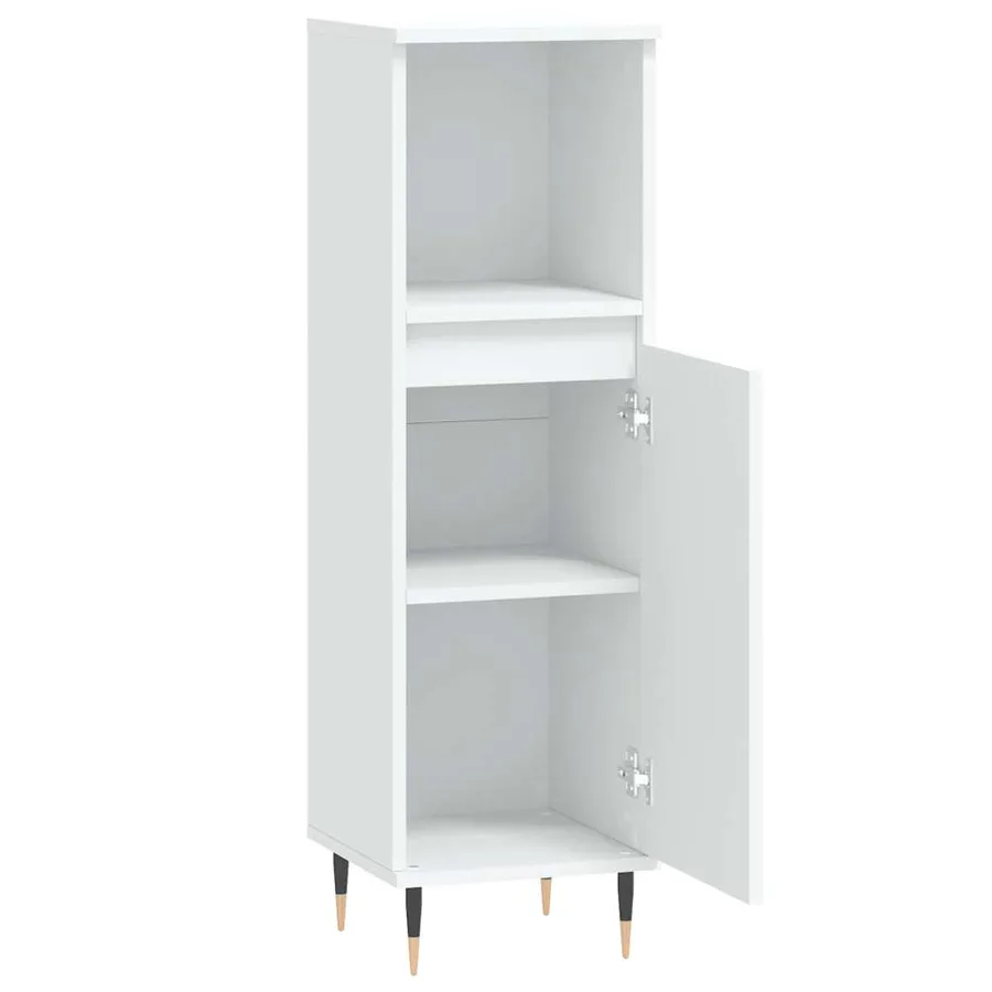 Armoire de salle de bain blanc 30x30x100 cm bois d'ingénierie - 6