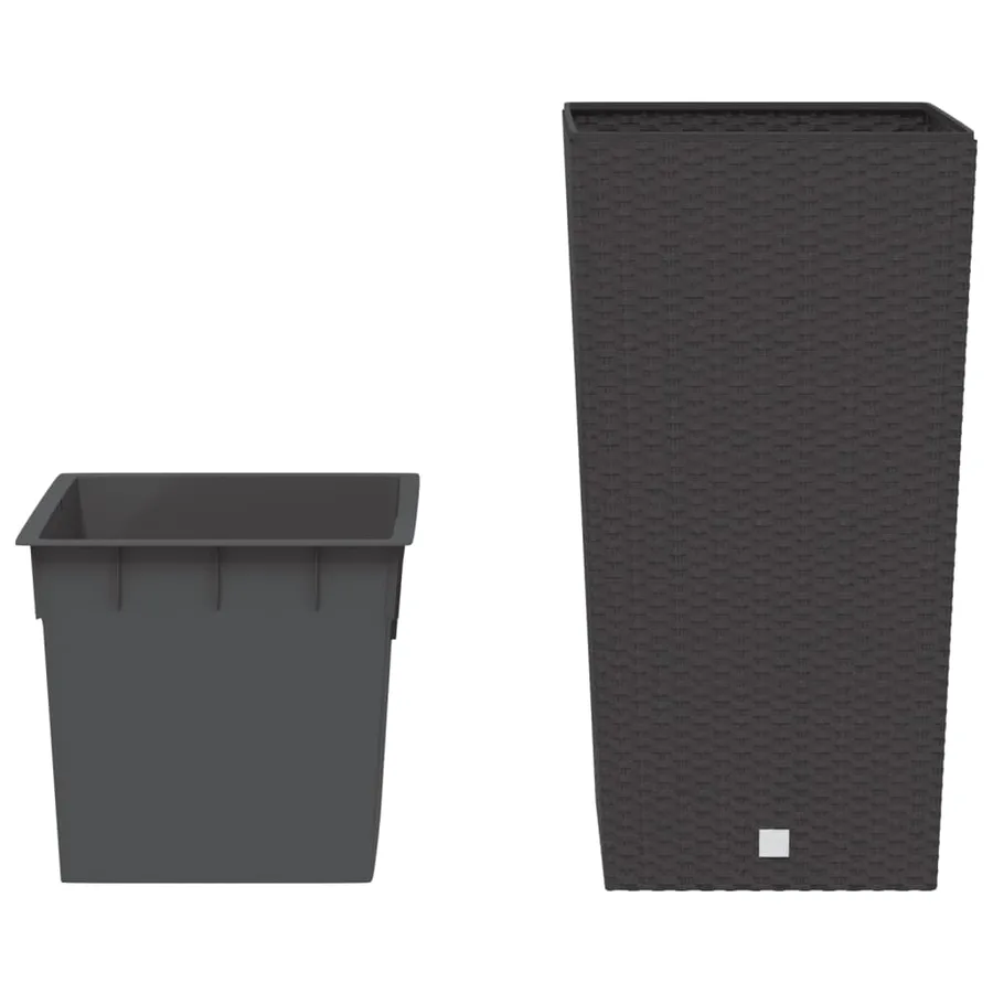 Jardinière et intérieur amovible marron 21 /49 L rotin PP - 3