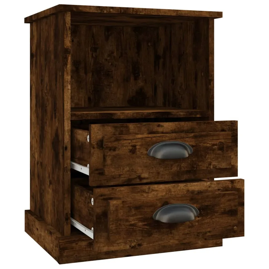 Table de chevet chêne fumé 43x36x60 cm - 7