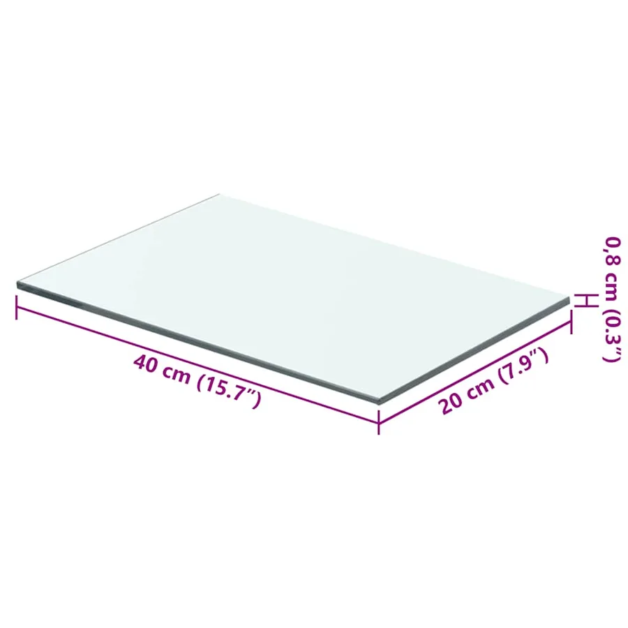 Panneau pour étagère Verre transparent 40 x 20 cm - 3