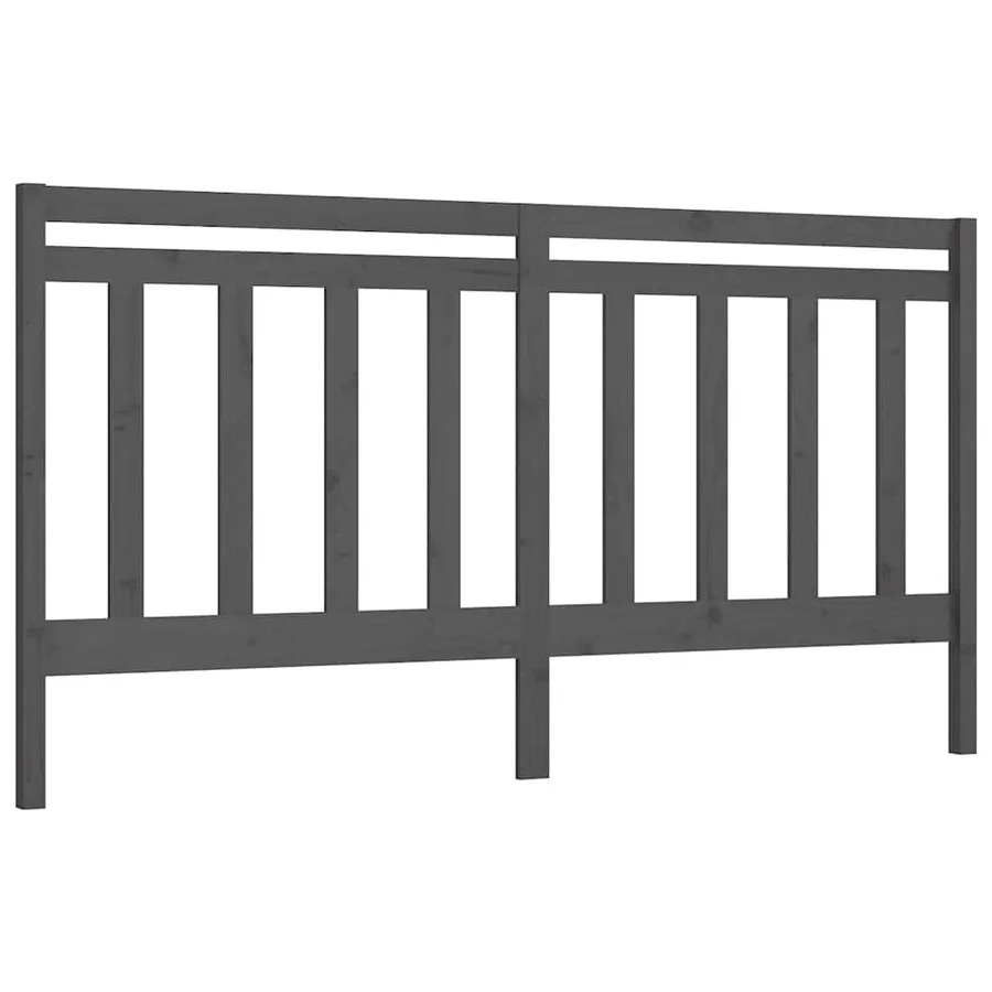 Tête de lit Gris 206x4x100 cm Bois massif de pin - 2