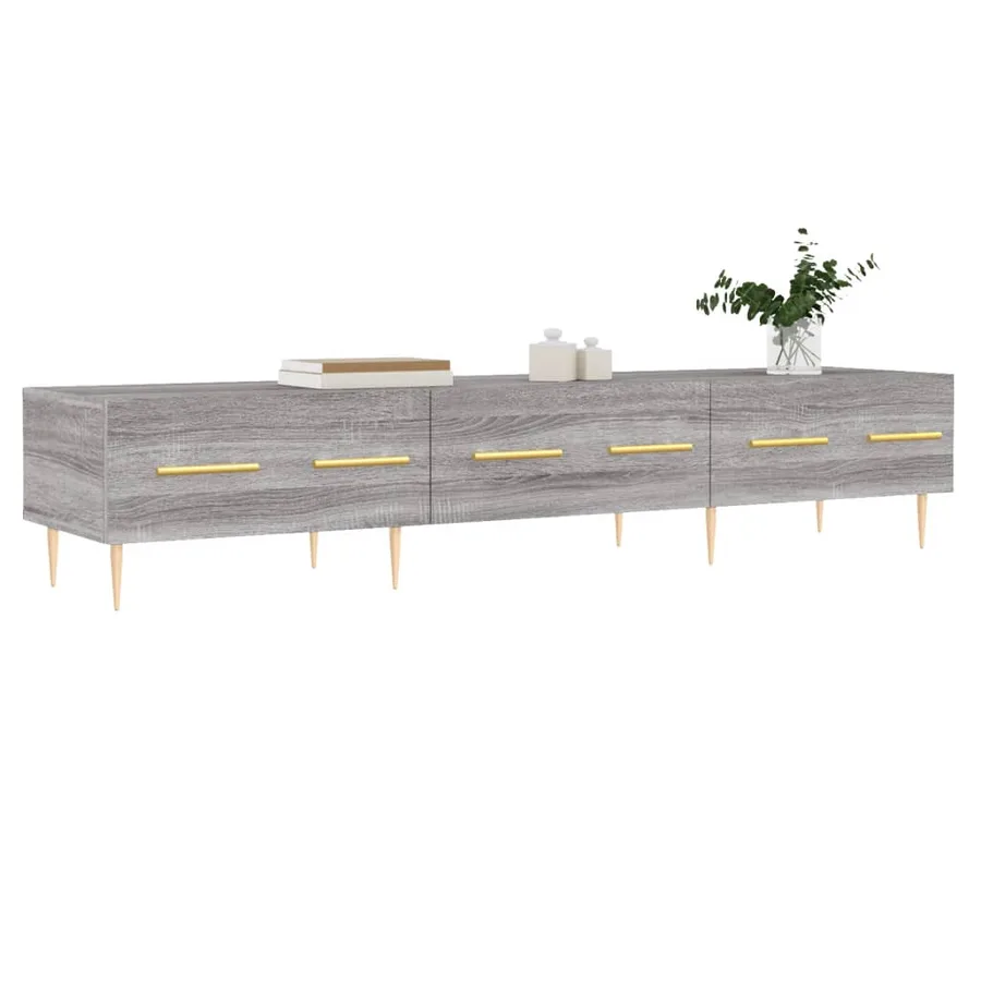 Meuble TV sonoma gris 150x36x30 cm bois d'ingénierie - 3