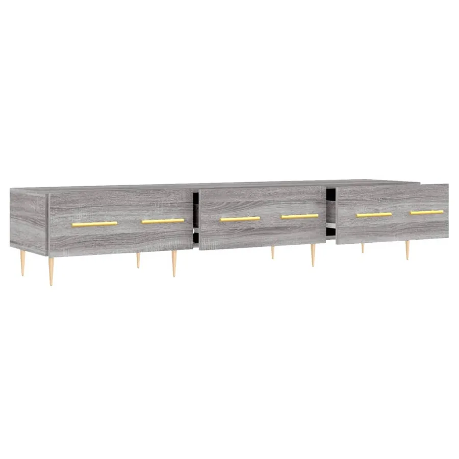 Meuble TV sonoma gris 150x36x30 cm bois d'ingénierie - 6