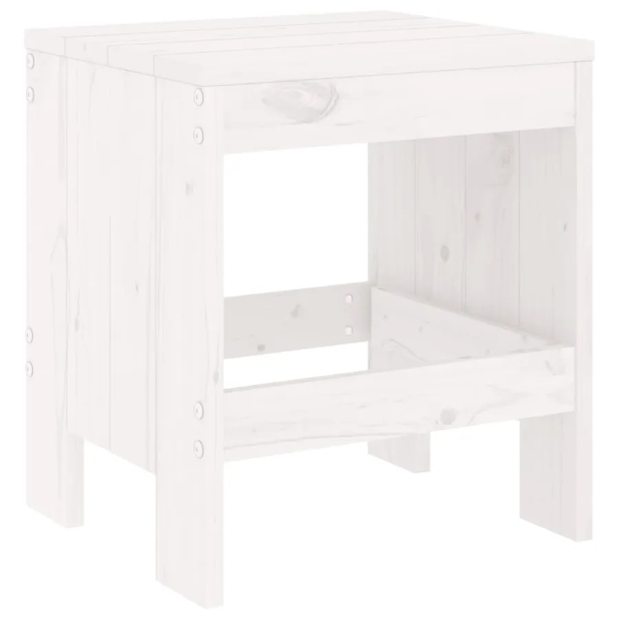 Ensemble à manger de jardin 17 pcs blanc bois massif de pin - 4