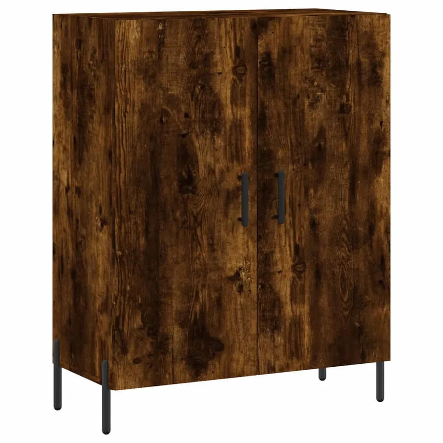 Buffet chêne fumé 69,5x34x90 cm bois d'ingénierie - 2