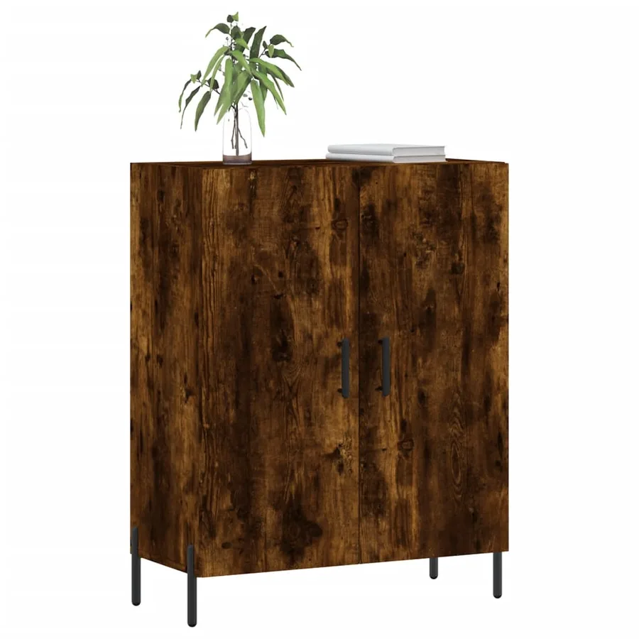 Buffet chêne fumé 69,5x34x90 cm bois d'ingénierie - 3