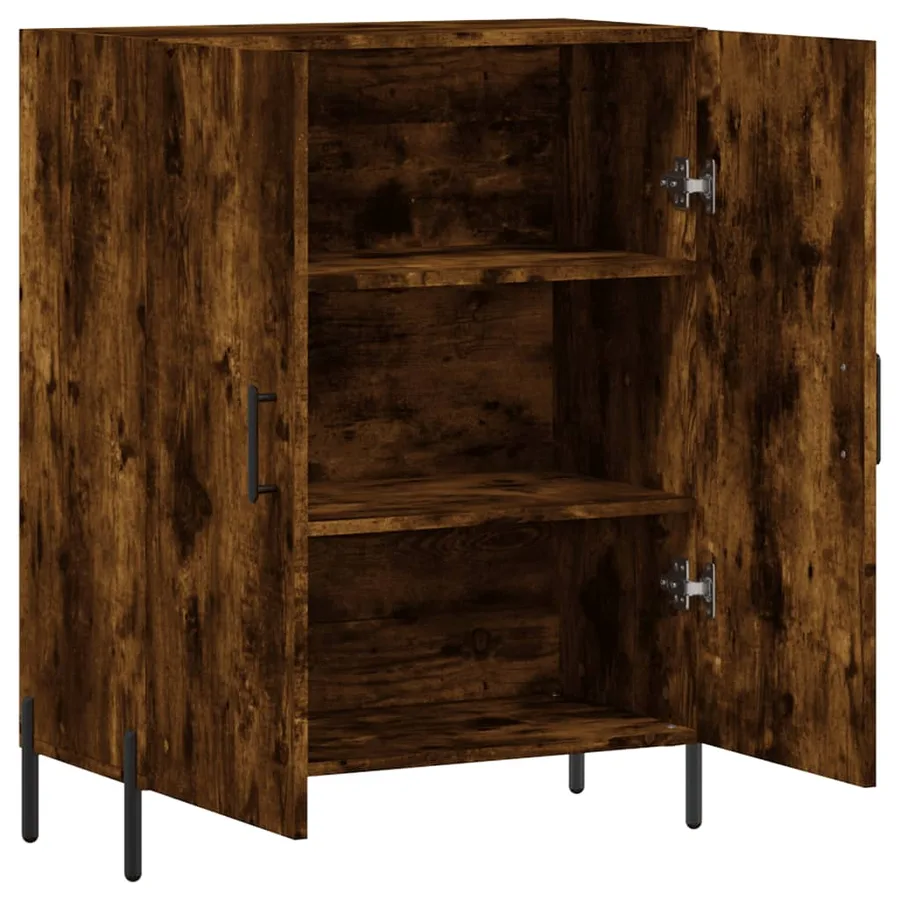 Buffet chêne fumé 69,5x34x90 cm bois d'ingénierie - 6