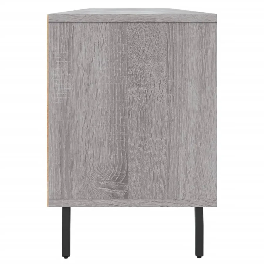 Meuble TV sonoma gris 150x30x44,5 cm bois d'ingénierie - 7