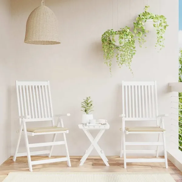 Coussins de chaise de jardin lot de 2 beige 50x50x4 cm