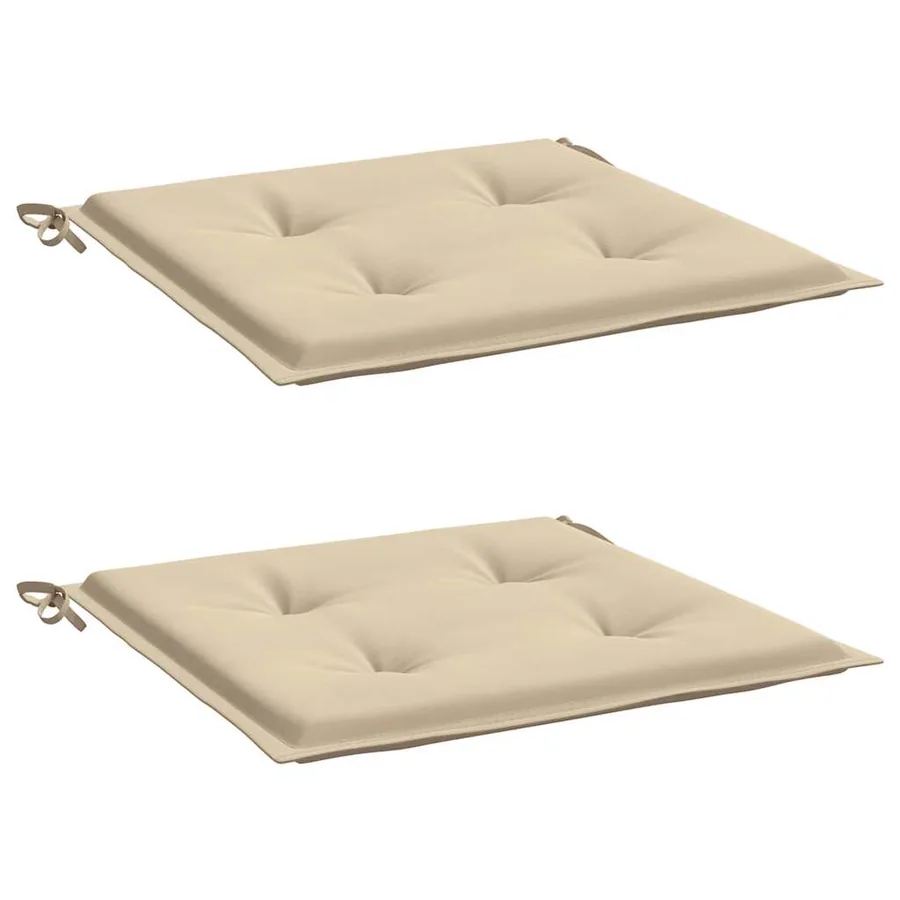 Coussins de chaise de jardin lot de 2 beige 50x50x4 cm - 3