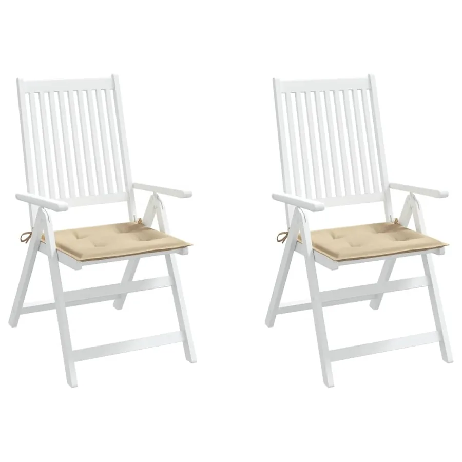 Coussins de chaise de jardin lot de 2 beige 50x50x4 cm - 4