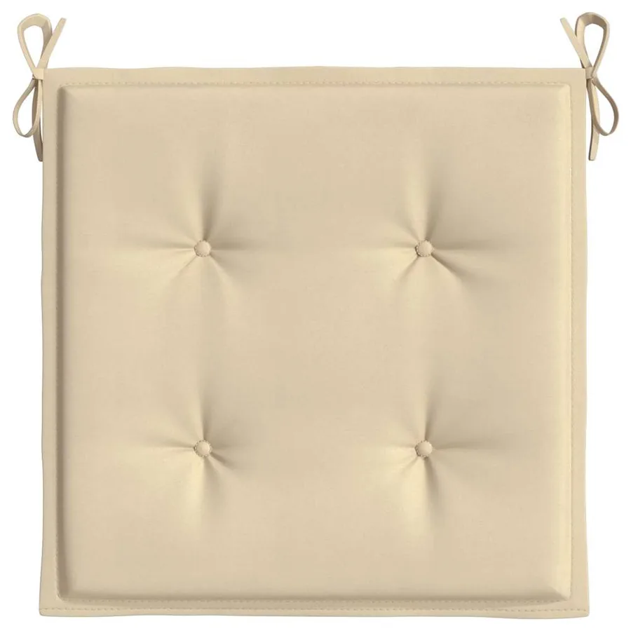 Coussins de chaise de jardin lot de 2 beige 50x50x4 cm - 6
