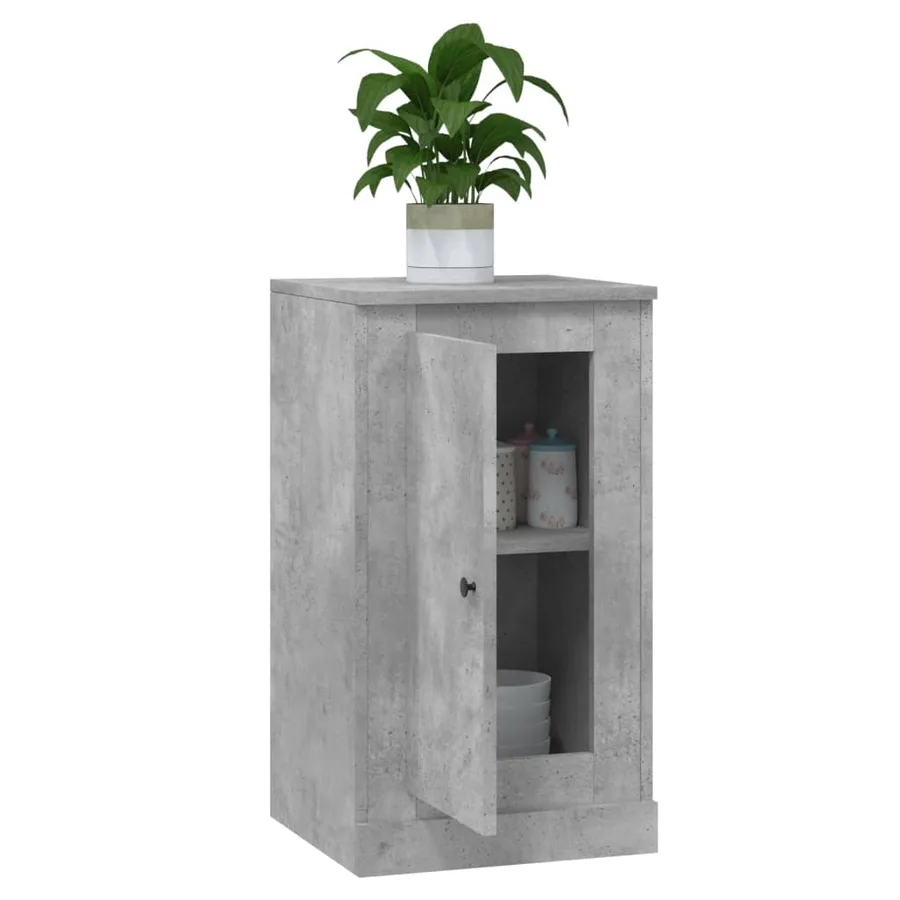 Buffet gris béton 37,5x35,5x67,5 cm bois d'ingénierie - 5