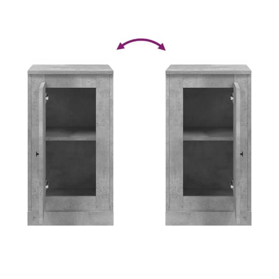 Buffet gris béton 37,5x35,5x67,5 cm bois d'ingénierie - 9