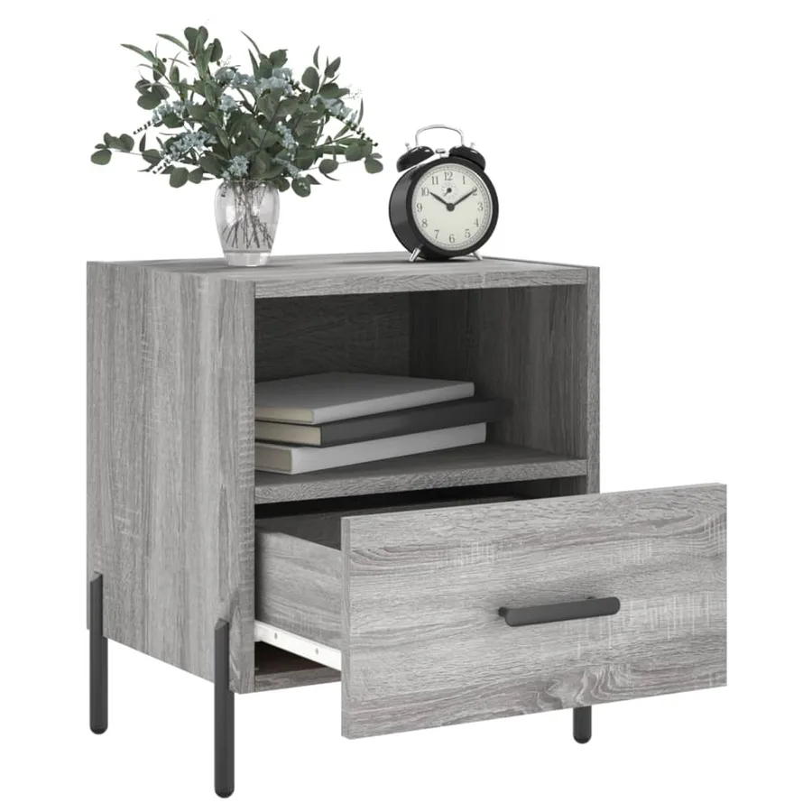 Tables de chevet 2 pcs sonoma gris 40x35x47,5 cm - 3