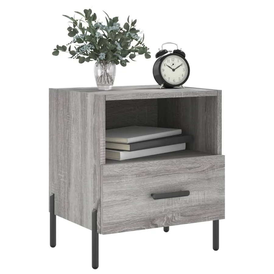 Tables de chevet 2 pcs sonoma gris 40x35x47,5 cm - 4