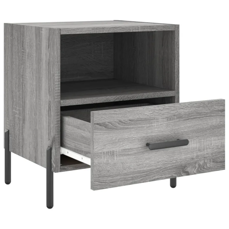 Tables de chevet 2 pcs sonoma gris 40x35x47,5 cm - 5