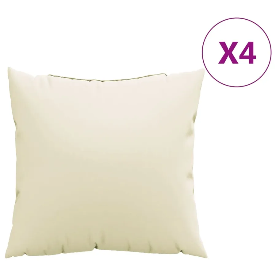 Coussins de canapé lot de 4 crème 60x60 cm tissu - 2