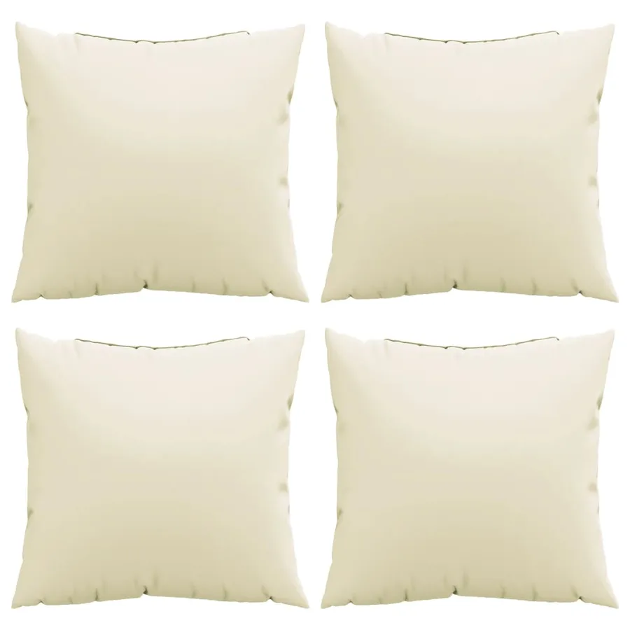 Coussins de canapé lot de 4 crème 60x60 cm tissu - 4
