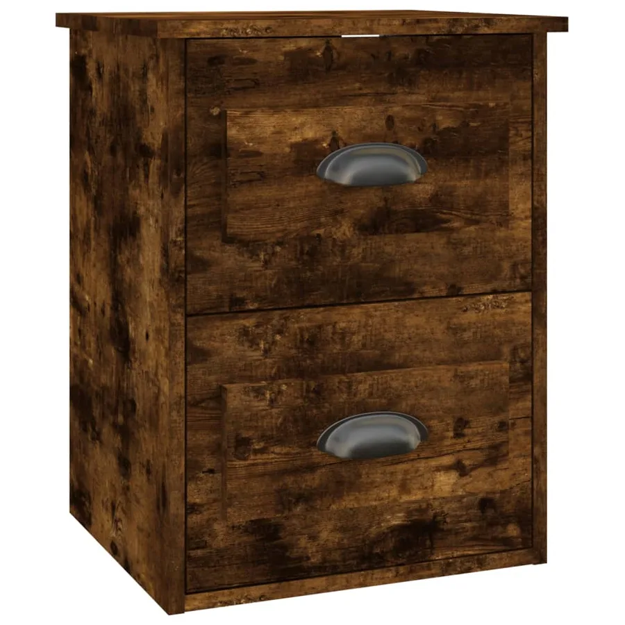 Table de chevet murale chêne fumé 41,5x36x53 cm - 2