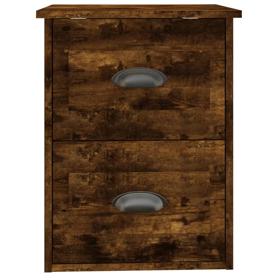 Table de chevet murale chêne fumé 41,5x36x53 cm - 7