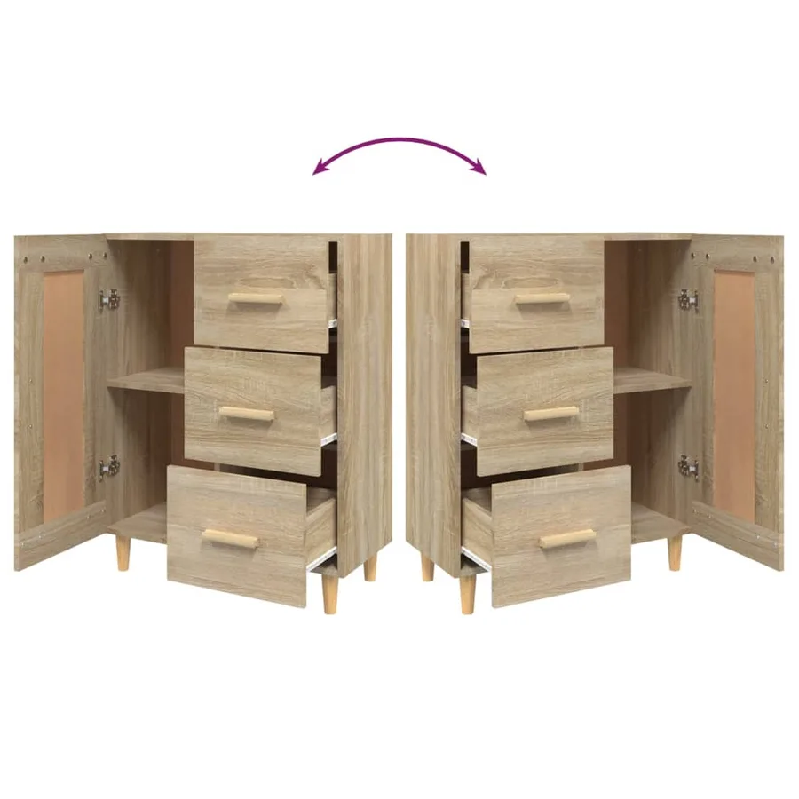 Buffet Chêne sonoma 69,5x34x90 cm Bois d'ingénierie - 9