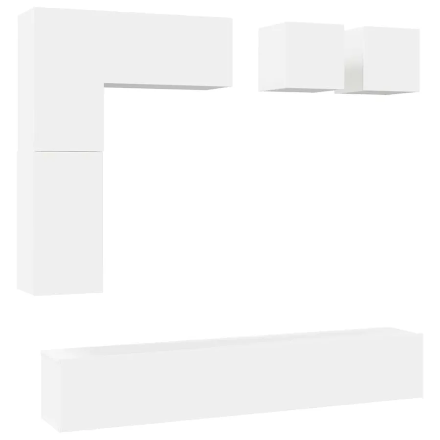 Ensemble de meubles TV 8 pcs Blanc Bois d'ingénierie - 2