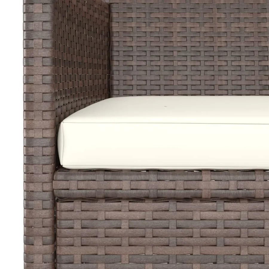 Jeu de chaise et tabouret de jardin 4 pcs Résine tressée Marron - 9