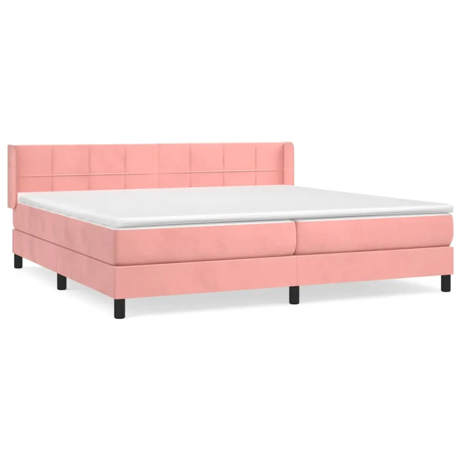 Sommier à lattes de lit avec matelas Rose 200x200 cm Velours - 2