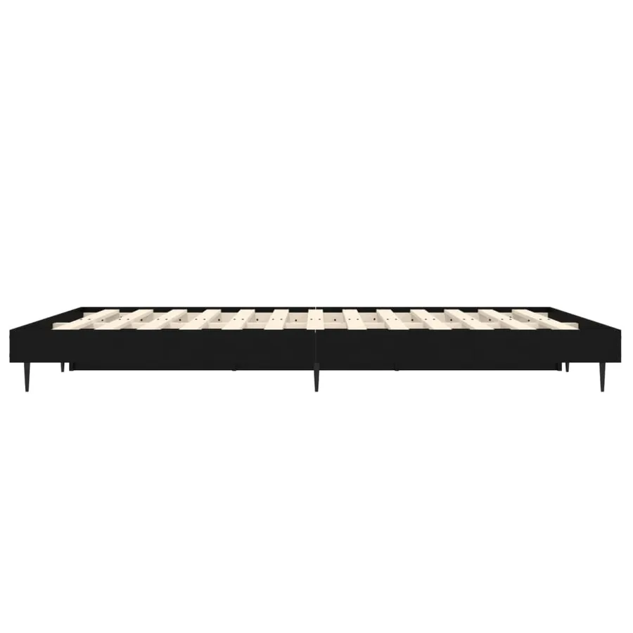 Cadre de lit sans matelas noir 135x190 cm bois d'ingénierie - 7
