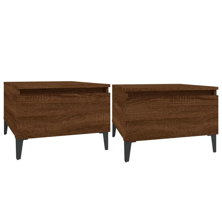 Tables d'appoint 2 pcs Chêne marron 50x46x35 cm Bois ingénierie - 2