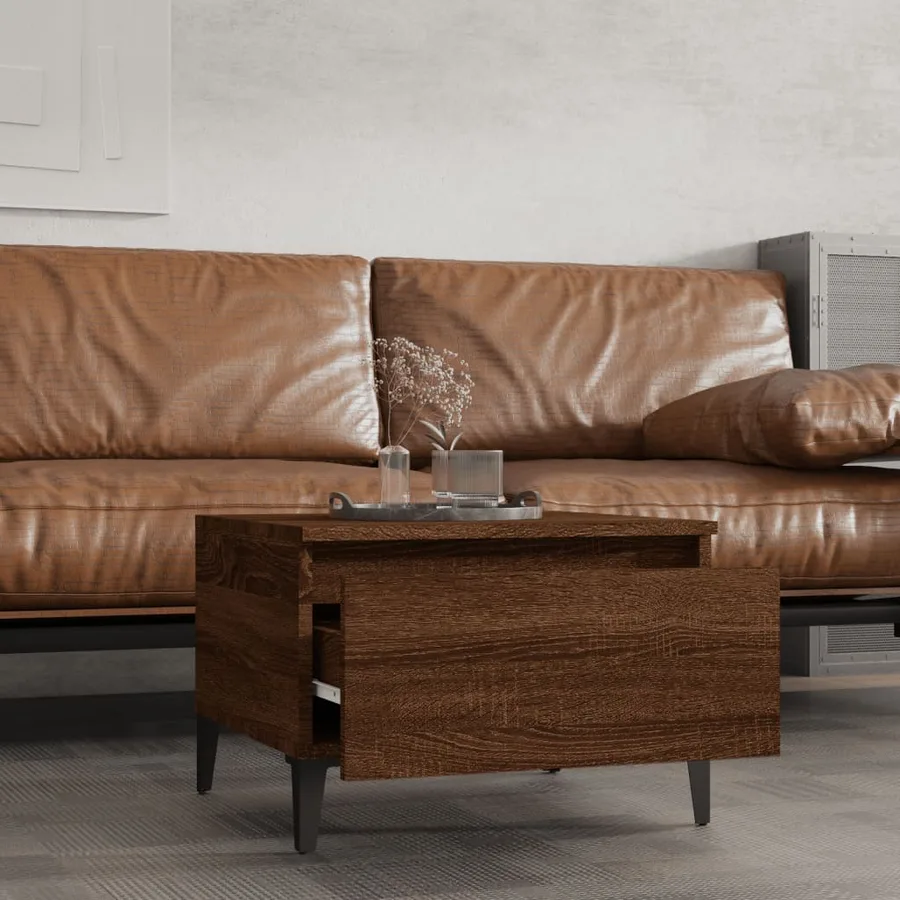 Tables d'appoint 2 pcs Chêne marron 50x46x35 cm Bois ingénierie - 3