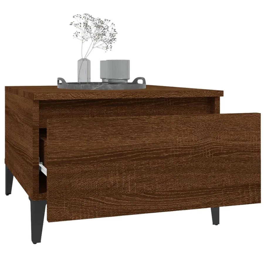 Tables d'appoint 2 pcs Chêne marron 50x46x35 cm Bois ingénierie - 5