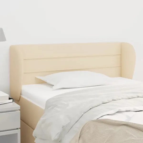 Tête de lit avec oreilles Crème 93x23x78/88 cm Tissu