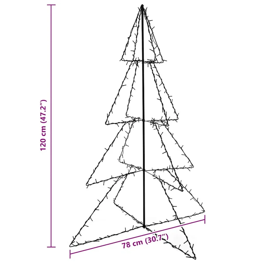 Arbre de Noël cône 160 LED d'intérieur/d'extérieur 78x120 cm - 8