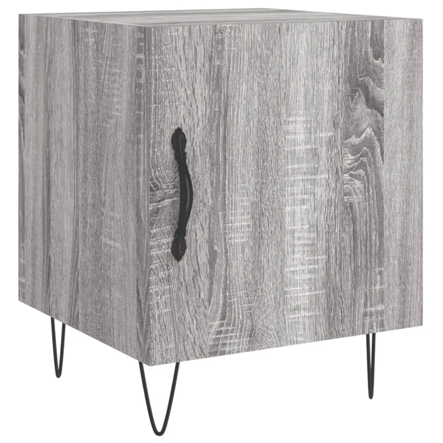 Table de chevet sonoma gris 40x40x50 cm bois d'ingénierie - 2