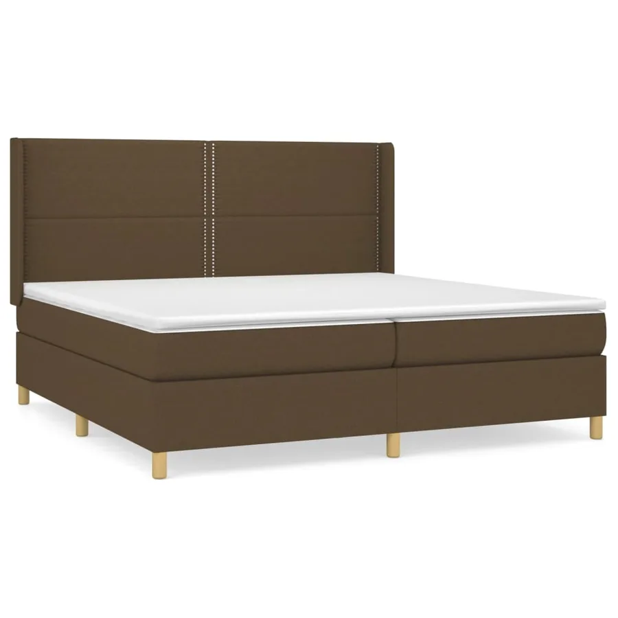Sommier à lattes de lit avec matelas Marron foncé 200x200 cm - 2