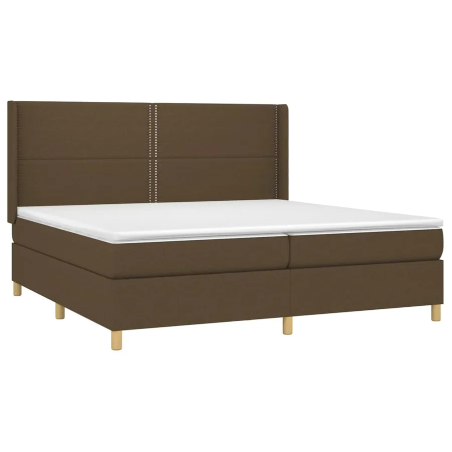 Sommier à lattes de lit avec matelas Marron foncé 200x200 cm - 3
