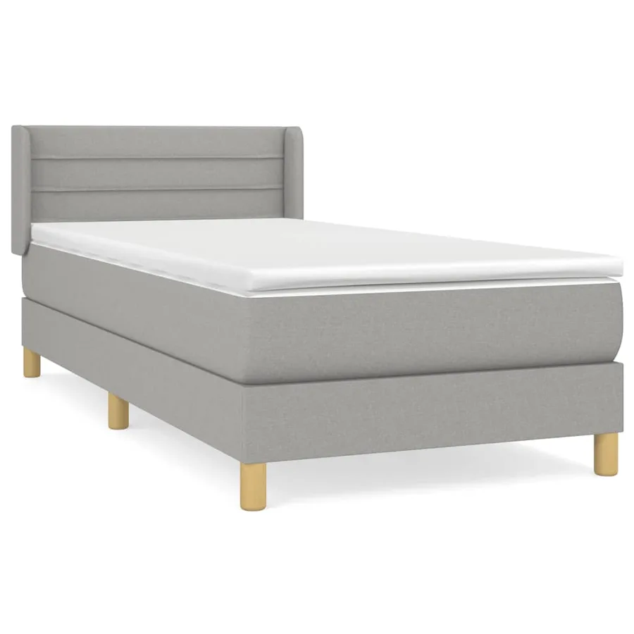 Sommier à lattes de lit avec matelas Gris clair 80x200 cm Tissu - 2